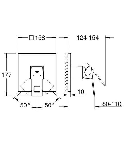 Grohe Eurocube Одноважільний змішувач для душу (24061DC0) 24061DC0 фото