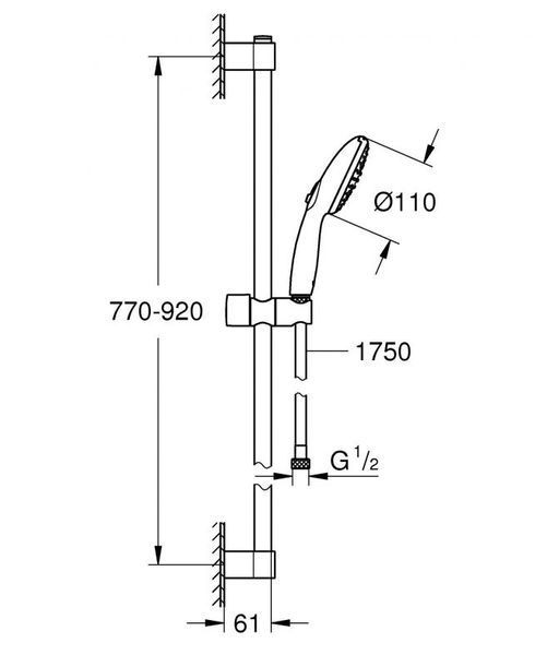 Grohe Tempesta 110 Душевой гарнитур, 2 режима струи (26163003) 26163003 фото