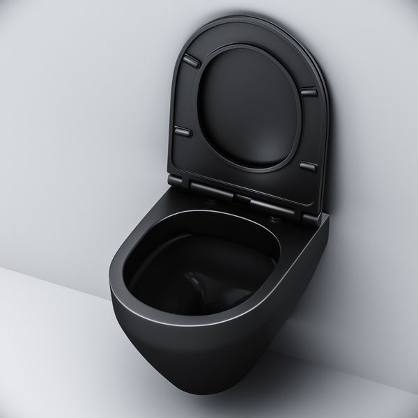 Підвісний унітаз FlashClean із сидінням мікроліфт, чорн мат AM.PM Spirit V2.0 C701700MBSC C701700MBSC фото