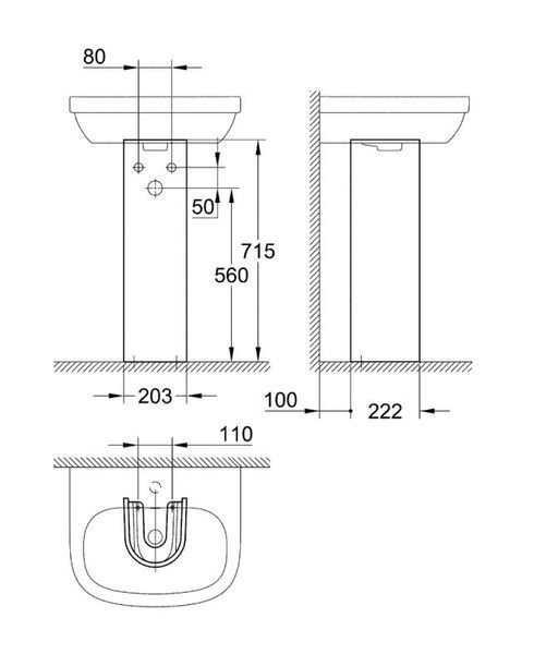 Grohe Euro Ceramic Пьедестал для раковины (39202000) 39202000 фото