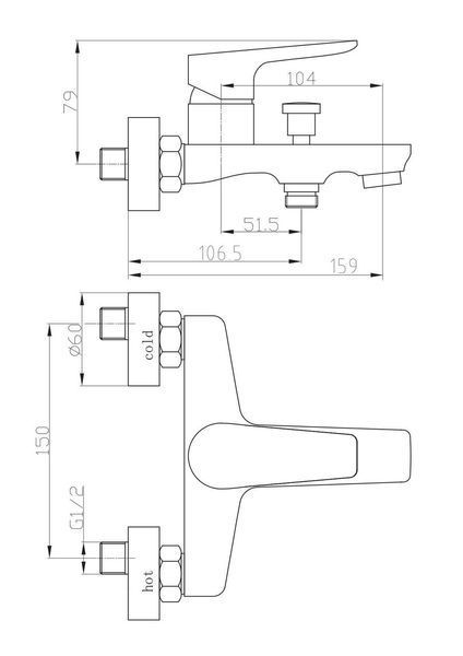 Смеситель для ванны PERLA "Harry" PBZ6104 PBZ6104 фото