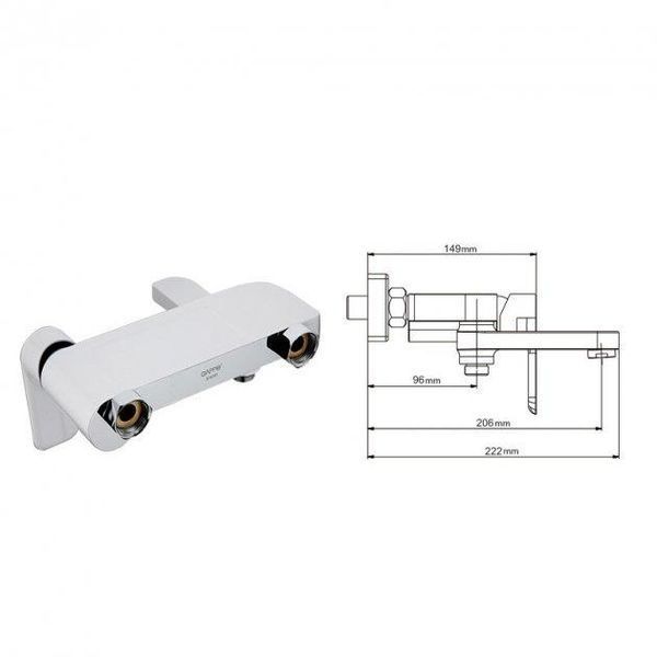 Смеситель для ванны GAPPO G48 G3248, белый/хром 1041639 фото