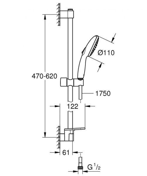 Grohe Tempesta 110 Душевой гарнитур, 2 режима струи (26638003) 26638003 фото