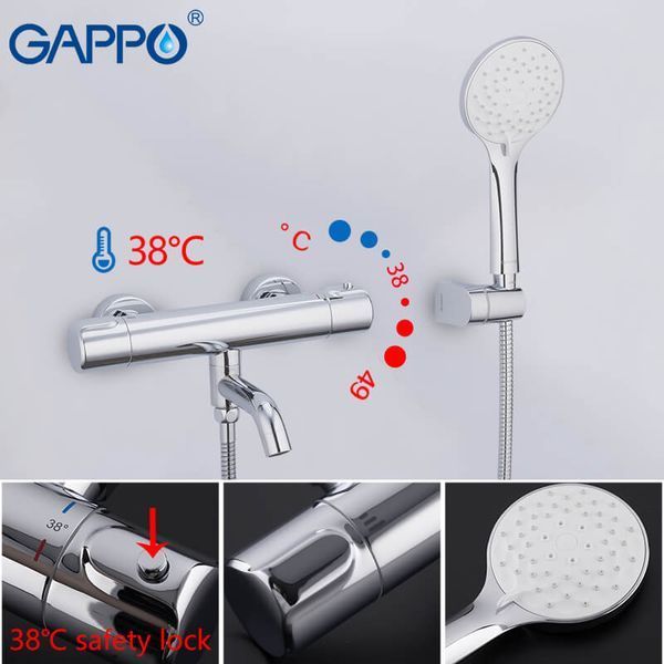 Змішувач для ванни з термостатом GAPPO G3290 1034043 фото