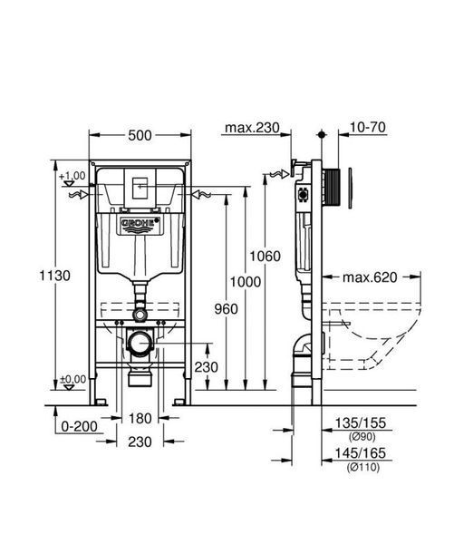Grohe Rapid SL комплект 3-в-1 для унітазу (кнопка Skate Cosmopolitan) (38772001) 38772001 фото