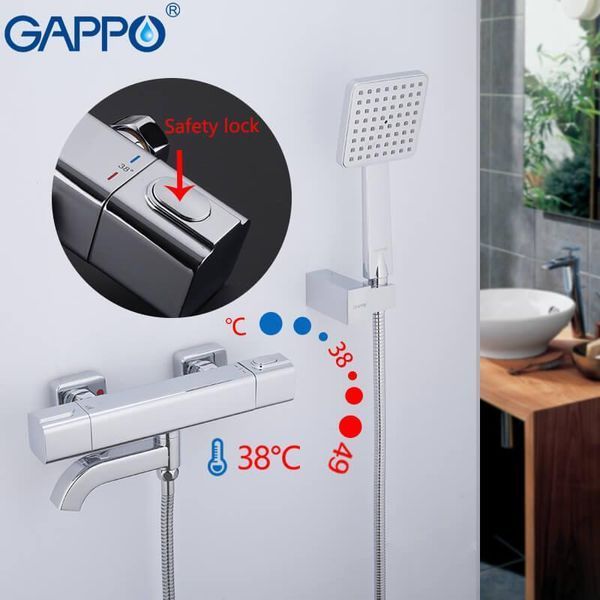Змішувач для ванни GAPPO G3291 термостат, хром 1034239 фото
