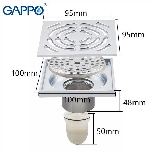 Вертикальний трап GAPPO G81052, латунь, 100х100 мм, хром 1037671 фото