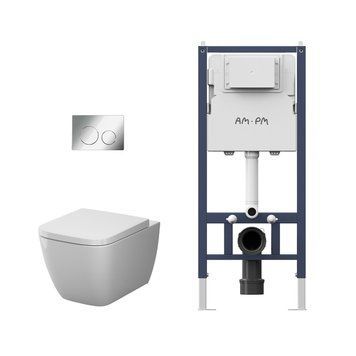 Комплект 3 в 1: Інсталяція PrimeFit AM PM + CGA1901SC Gem Aquaspin підвісний унітаз з сидінням мікроліфт+ Клавіша для інсталяції IIS90151.GA1901 фото