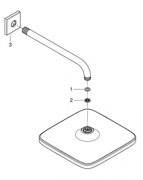 Grohe Tempesta 250 Cube Верхній душ з кронштейном до стіни з WaterSaving (26687000) 26687000 фото
