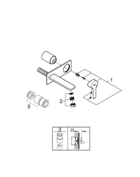 Grohe Lineare Змішувач для раковини на 2 отвори M-Size (19409001) 19409001 фото