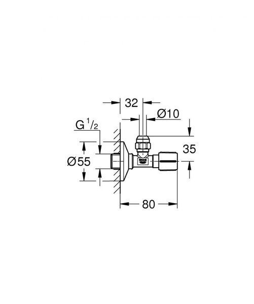 Grohe Угловой вентиль 3/8 дюйма (22074KF0) 22074KF0 фото