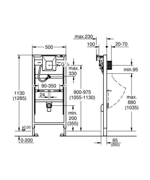 Grohe Rapid SL Інсталяція для пісуара (38803001) 38803001 фото
