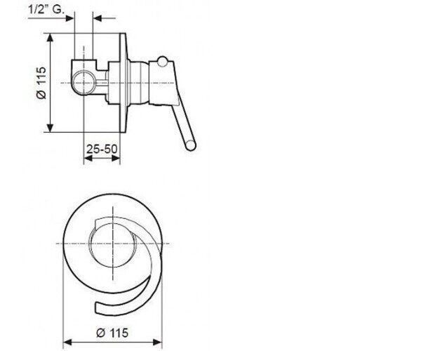Смеситель EMMEVI TWIST для душа встроенный синий CBL6609 CBL6609 фото