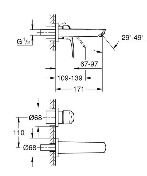 Grohe Eurosmart New Змішувач для раковини на 2 отвори M-Size (29337003) 29337003 фото