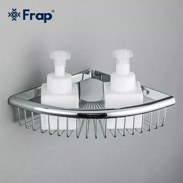 Полиця кутова Frap F352, 240х60 мм, нержавіюча сталь, хром 1040807 фото