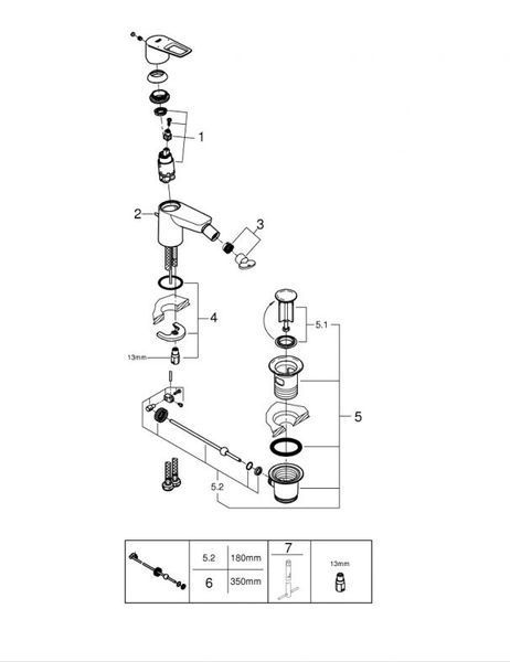 Grohe BauLoop New Одноважільний змішувач для біде (23338001) 23338001 фото