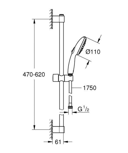 Grohe Tempesta 110 Душевой гарнитур, 3 режима струи (27794003) 27794003 фото
