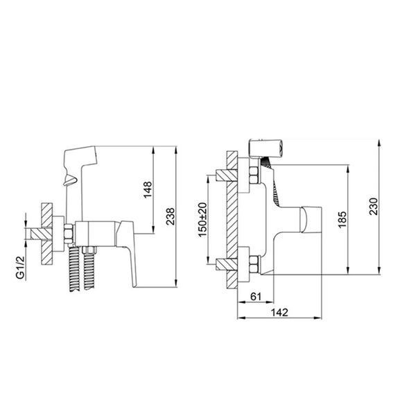 Гігієнічний душ Frap F2071-6 1045051 фото