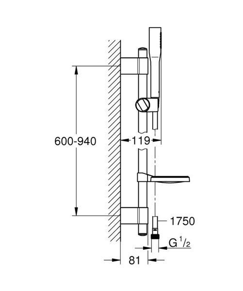 Grohe Euphoria Cosmopolitan Stick Душовий гарнітур, 1 режим струменю (27368000) 27368000 фото