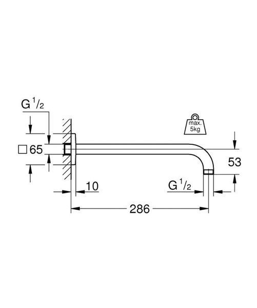 Grohe Rainshower Душовий кронштейн 286 мм (27488000) 27488000 фото