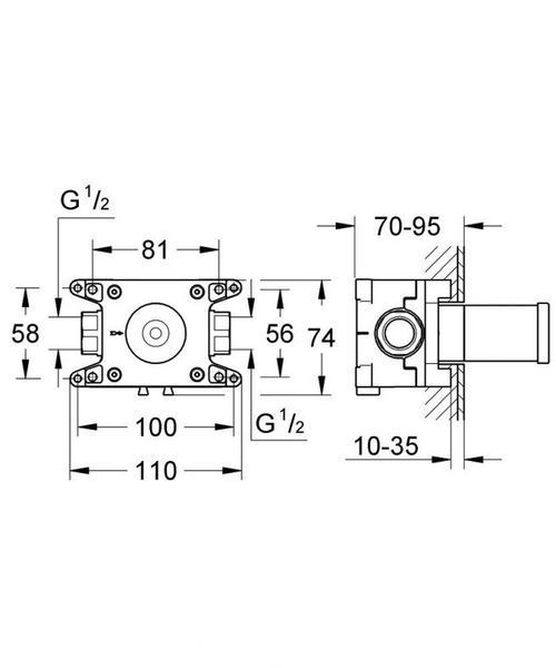 GROHE SPA GROHE Rapido C Встраиваемый вентиль на один выход (35028000) 35028000 фото
