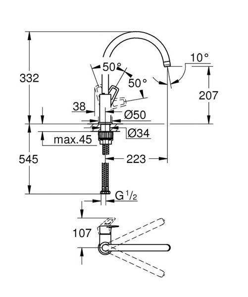Grohe BauLoop Одноважільний змішувач для мийки (31232001) 31232001 фото