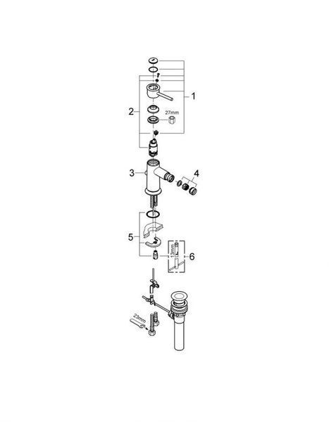 Grohe BauClassic Одноважільний змішувач для біде (32864000) 32864000 фото