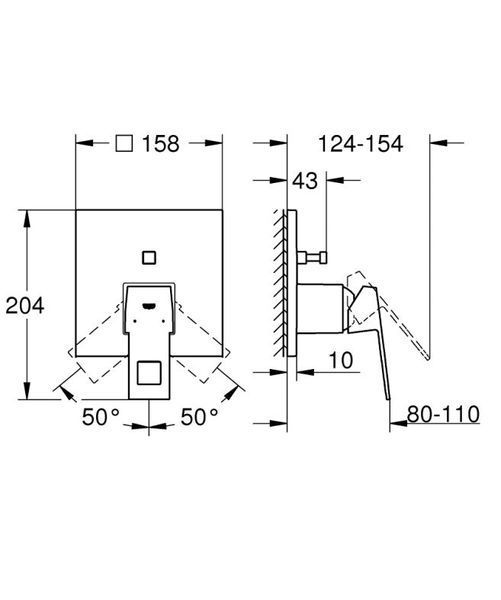 Grohe Eurocube Одноважільний змішувач на 2 виходи (24062000) 24062000 фото