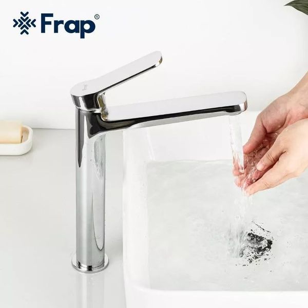Змішувач для умивальника Frap F1061-2 високий, хром 1042380 фото