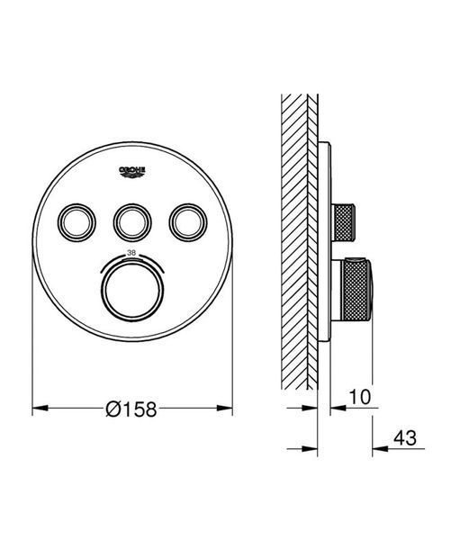 Grohe Grohtherm SmartControl Термостат для встраиваемого монтажа на 3 выхода (29121DC0) 29121DC0 фото