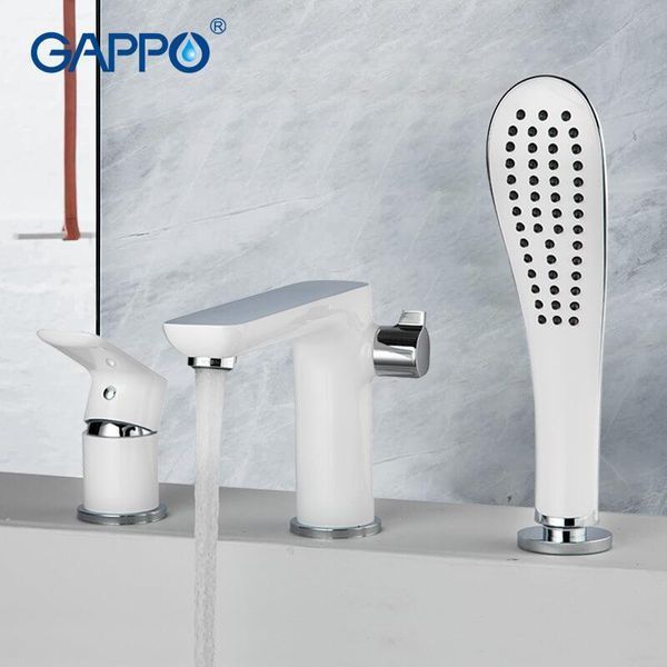 Змішувач для ванни на борт GAPPO G48 G1148, білий/хром 1034027 фото