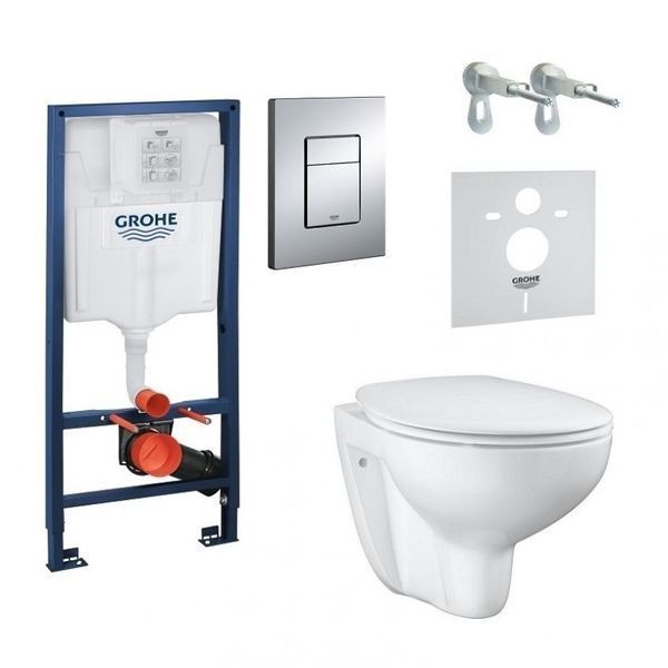 Grohe Комплект Bau Ceramic, инсталляционная система с подвесным унитазом (39586000) 39586000 фото