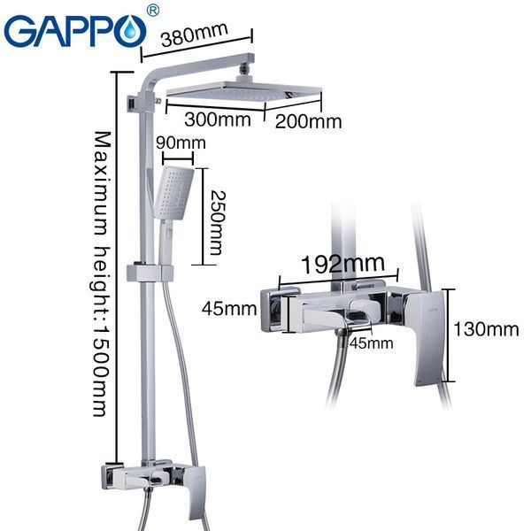 Душова система GAPPO G2407-30, білий/хром 1034059 фото