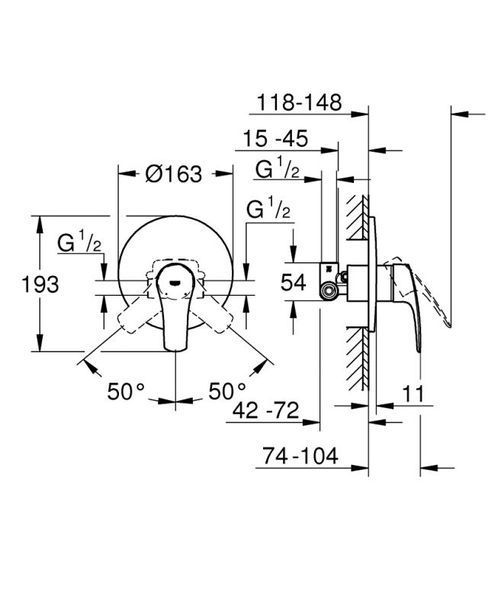 Grohe Eurosmart New Смеситель однорычажный для душа (33556003) 33556003 фото