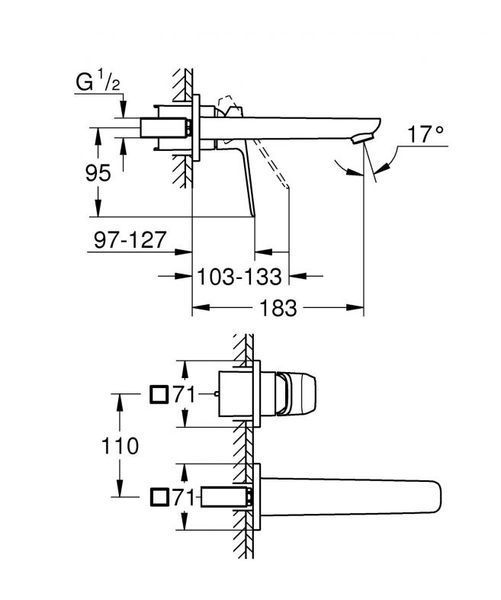 Grohe Cubeo Змішувач для раковини на 2 отвори M-розміру (1017880000) 1017880000 фото