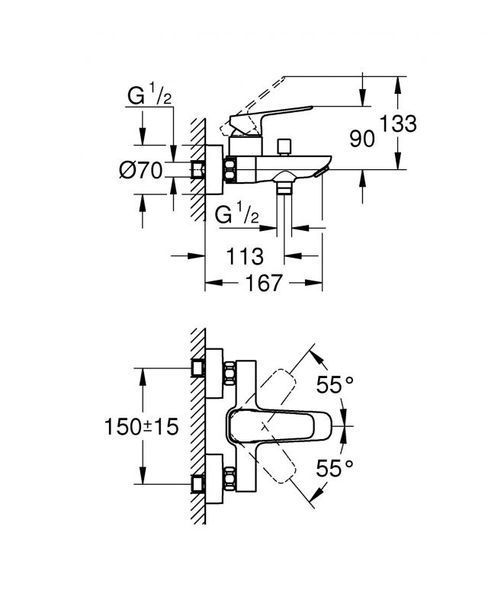 Grohe Cubeo Одноважільний змішувач для ванни (1018132430) 1018132430 фото
